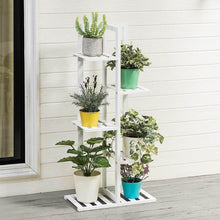 Load image into Gallery viewer, Rustic Wooden Multi-Tiered Potted Plant Stand
