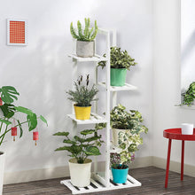 Load image into Gallery viewer, Rustic Wooden Multi-Tiered Potted Plant Stand
