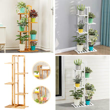 Load image into Gallery viewer, Rustic Wooden Multi-Tiered Potted Plant Stand
