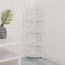 Load image into Gallery viewer, 4-Tier White Corner Plant Display Stand Shelves &amp; Racks Living and Home 
