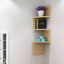 Load image into Gallery viewer, Tiered Wooden Floating Corner Shelf
