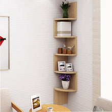 Load image into Gallery viewer, Tiered Wooden Floating Corner Shelf
