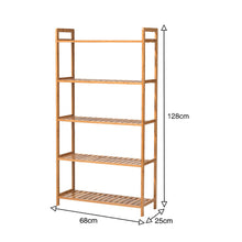 Load image into Gallery viewer, Tiered Bamboo Wood Book Storage Shelf
