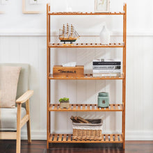 Load image into Gallery viewer, Tiered Bamboo Wood Book Storage Shelf
