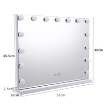 Load image into Gallery viewer, White Rectangle Tabletop Hollywood LED Vanity Mirror-58x48cm LED Make Up Mirrors Living and Home 
