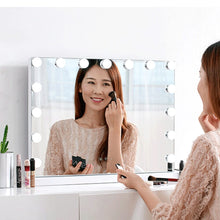 Load image into Gallery viewer, White Rectangle Tabletop Hollywood LED Vanity Mirror-58x48cm LED Make Up Mirrors Living and Home 
