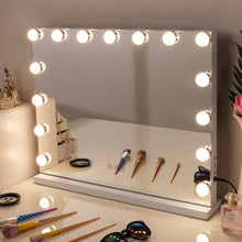 Load image into Gallery viewer, White Rectangle Tabletop Hollywood LED Vanity Mirror-58x48cm LED Make Up Mirrors Living and Home 
