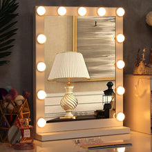 Load image into Gallery viewer, Hollywood Style Lighted Rectangular Makeup Mirror with Base LED Make Up Mirrors Living and Home 
