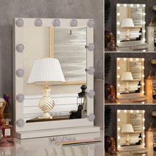 Load image into Gallery viewer, Hollywood Style Lighted Rectangular Makeup Mirror with Base LED Make Up Mirrors Living and Home 
