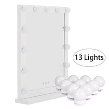 Load image into Gallery viewer, Hollywood Style Lighted Rectangular Makeup Mirror with Base LED Make Up Mirrors Living and Home 
