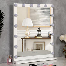 Load image into Gallery viewer, Hollywood Style Lighted Rectangular Makeup Mirror with Base
