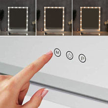 Load image into Gallery viewer, Hollywood Style Lighted Rectangular Makeup Mirror with Base LED Make Up Mirrors Living and Home 
