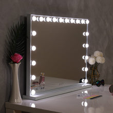 Load image into Gallery viewer, Hollywood Style Lighted Rectangular Makeup Mirror with Base LED Make Up Mirrors Living and Home 20 Light 
