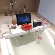 Load image into Gallery viewer, Simple Expandable Bamboo Wooden Tub Tray Shower Caddies Living and Home 
