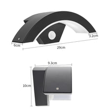Load image into Gallery viewer, Modern Black LED Curved Induction Wall Light for Outdoor
