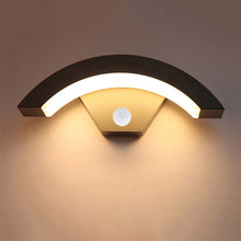 Load image into Gallery viewer, Modern Black LED Curved Induction Wall Light for Outdoor

