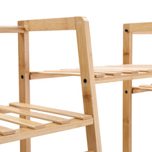 Load image into Gallery viewer, Bamboo Trapezoid Clothing Rack with 5-Tier Storage Shelves Multi-Functional Clothes Hanging Rack Stand
