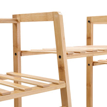 Load image into Gallery viewer, Bamboo Trapezoid Clothing Rack with 5-Tier Storage Shelves Multi-Functional Clothes Hanging Rack Stand Living and Home 
