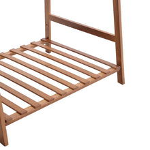 Load image into Gallery viewer, Bamboo Trapezoid Clothing Rack with 5-Tier Storage Shelves Multi-Functional Clothes Hanging Rack Stand
