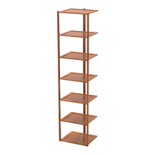 Load image into Gallery viewer, 7 Tiers Bamboo Shoe Rack Entryway Hallway Shoe Shelf
