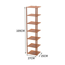 Load image into Gallery viewer, Livingandhome 7 Tiers Bamboo Shoe Rack Entryway Hallway Shoe Shelf
