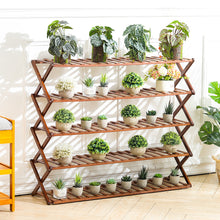 Load image into Gallery viewer, 5-Tier Bamboo Flower Stand Rack Holder Multifunctional Storage Rack
