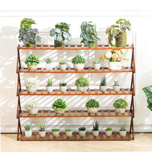 Load image into Gallery viewer, 5-Tier Bamboo Flower Stand Rack Holder Multifunctional Storage Rack
