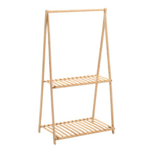 Load image into Gallery viewer, 2-Tier Bamboo Hanging Plant Stand Folding Planter Rack
