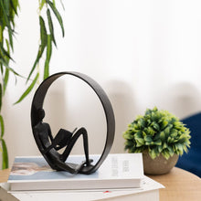 Load image into Gallery viewer, Desktop Metal Statue Reading Men in Circle Ornament Figurines Table Decorations Living and Home 
