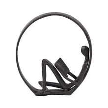 Load image into Gallery viewer, Desktop Metal Statue Reading Men in Circle Ornament Figurines Living and Home 

