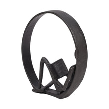 Load image into Gallery viewer, Desktop Metal Statue Reading Men in Circle Ornament Figurines Living and Home 
