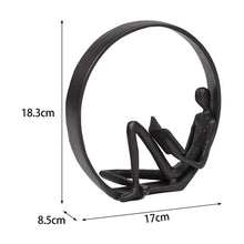 Load image into Gallery viewer, Desktop Metal Statue Reading Men in Circle Ornament Figurines Living and Home 
