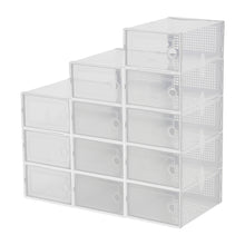 Load image into Gallery viewer, Livingandhome 12x Stackable Shoe Storage Box Organiser White
