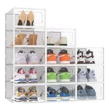 Load image into Gallery viewer, Livingandhome 12x Stackable Shoe Storage Box Organiser White
