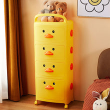 Load image into Gallery viewer, 4-Tier Cute Yellow Duck Storage Cart with Wheels
