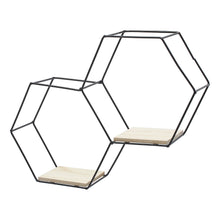 Load image into Gallery viewer, Modern Hexagon Wall Shelf with Iron Frame
