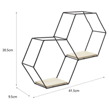 Load image into Gallery viewer, Modern Hexagon Wall Shelf with Iron Frame
