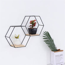 Load image into Gallery viewer, Modern Hexagon Wall Shelf with Iron Frame
