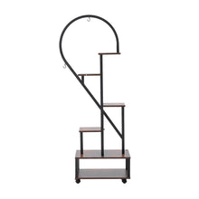 Load image into Gallery viewer, 2 Pcs Half-Heart-Shaped Tiered Plant Stand Rustic Brown
