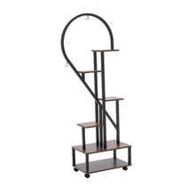 Load image into Gallery viewer, 2 Pcs Half-Heart-Shaped Tiered Plant Stand Rustic Brown
