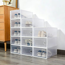 Load image into Gallery viewer, 12 Pack White Foldable Plastic Shoe Storage Boxes Living and Home 
