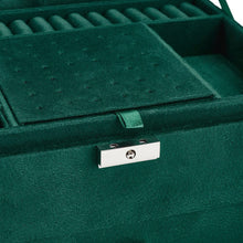 Load image into Gallery viewer, 3-Tier Dark Green Velvet Jewellery Box with Lock Jewellery Boxes Living and Home 
