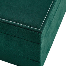 Load image into Gallery viewer, 3-Tier Dark Green Velvet Jewellery Box with Lock Jewellery Boxes Living and Home 
