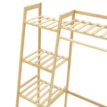 Load image into Gallery viewer, Bamboo Bedroom Garment Clothes Rack Natural 130cm
