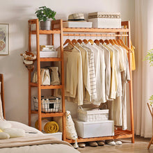 Load image into Gallery viewer, Bamboo Bedroom Garment Clothes Rack Brown 130cm
