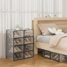 Load image into Gallery viewer, 12 Pack Plastic Stackable Shoe Storage Box
