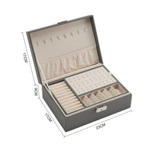 Load image into Gallery viewer, Lockable Double Tier Faux Leather Jewellery Organizer
