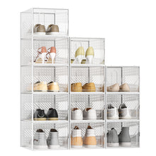 Load image into Gallery viewer, 12 Pack Plastic Shoe Storage Box
