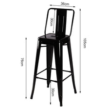 Load image into Gallery viewer, Set of 4 Metal Bar Stool Industrial Style High Chair Bar Stools Living and Home 
