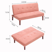 Load image into Gallery viewer, 4ft Wide Modern 3 Seater Padded Convertible Sofa Bed with Wooden Legs Sofa Beds Living and Home 
